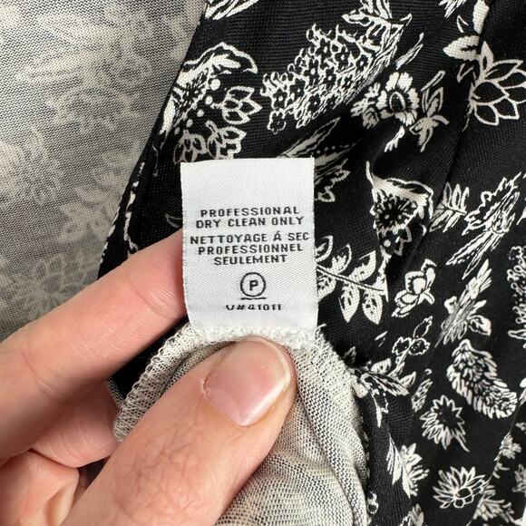 Diane von Furstenberg DVF NWT Riviera Silk Knit Black Floral Skirt Wrap Dress - Picture 11 of 12